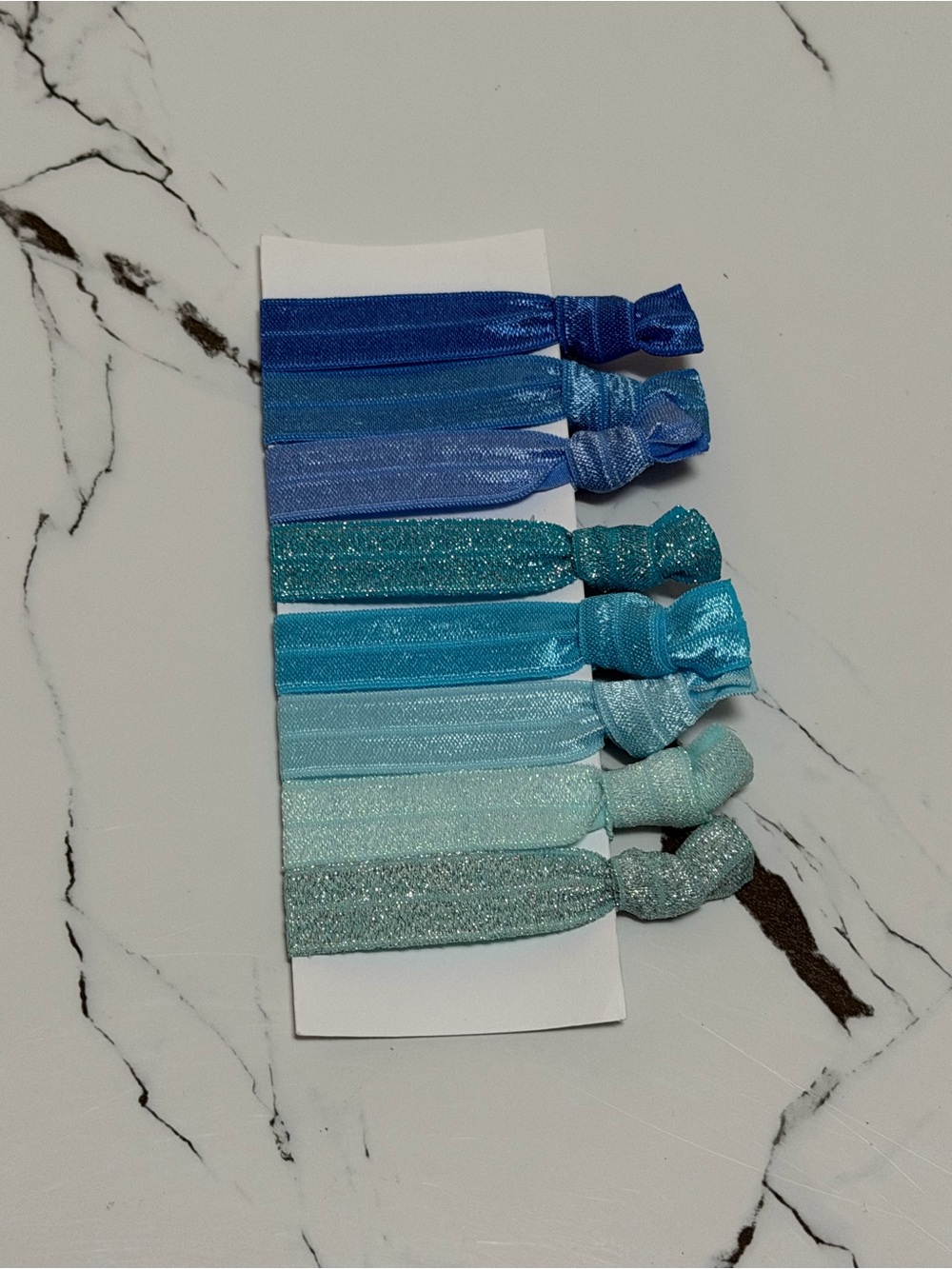 JSCatalog Blue Gradient Elastic Hair Ties Set